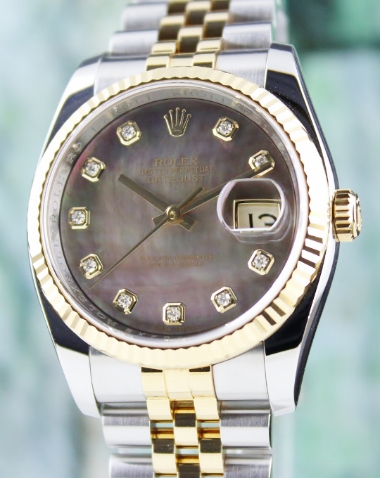 (image for) A ROLEX MEN SIZE STAINLESS STEEL AND 18K YELLOW GOLD OYSTER PERPETUAL DATEJUST / 116233